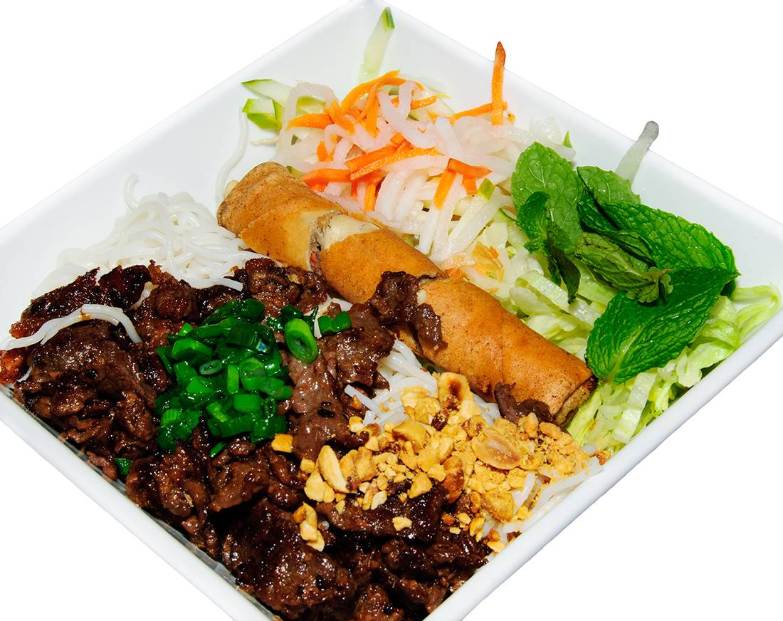 Grilled Beef and Spring Roll Vermicelli (Bún Bò Chả Giò) Grilled Beef and Spring Roll Vermicelli (Bún Bò Chả Giò)