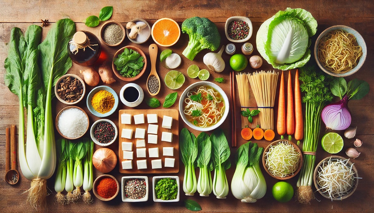 Ingredients for Pho Rau Cải