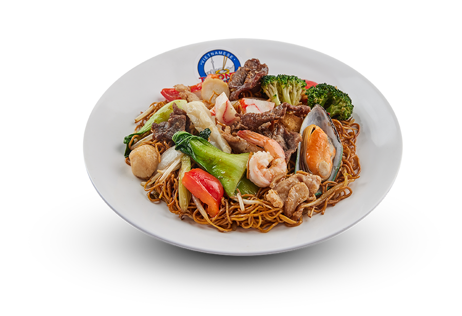Stir Fried Soft Egg Noodle with Assorted Meat and Seafood (Mì Xào Mềm Thập Cẩm)