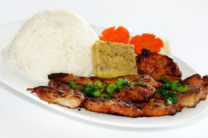 Grilled Pork, Grilled Chicken, and Steamed Crab Meat (Cơm Sườn Gà Chả)